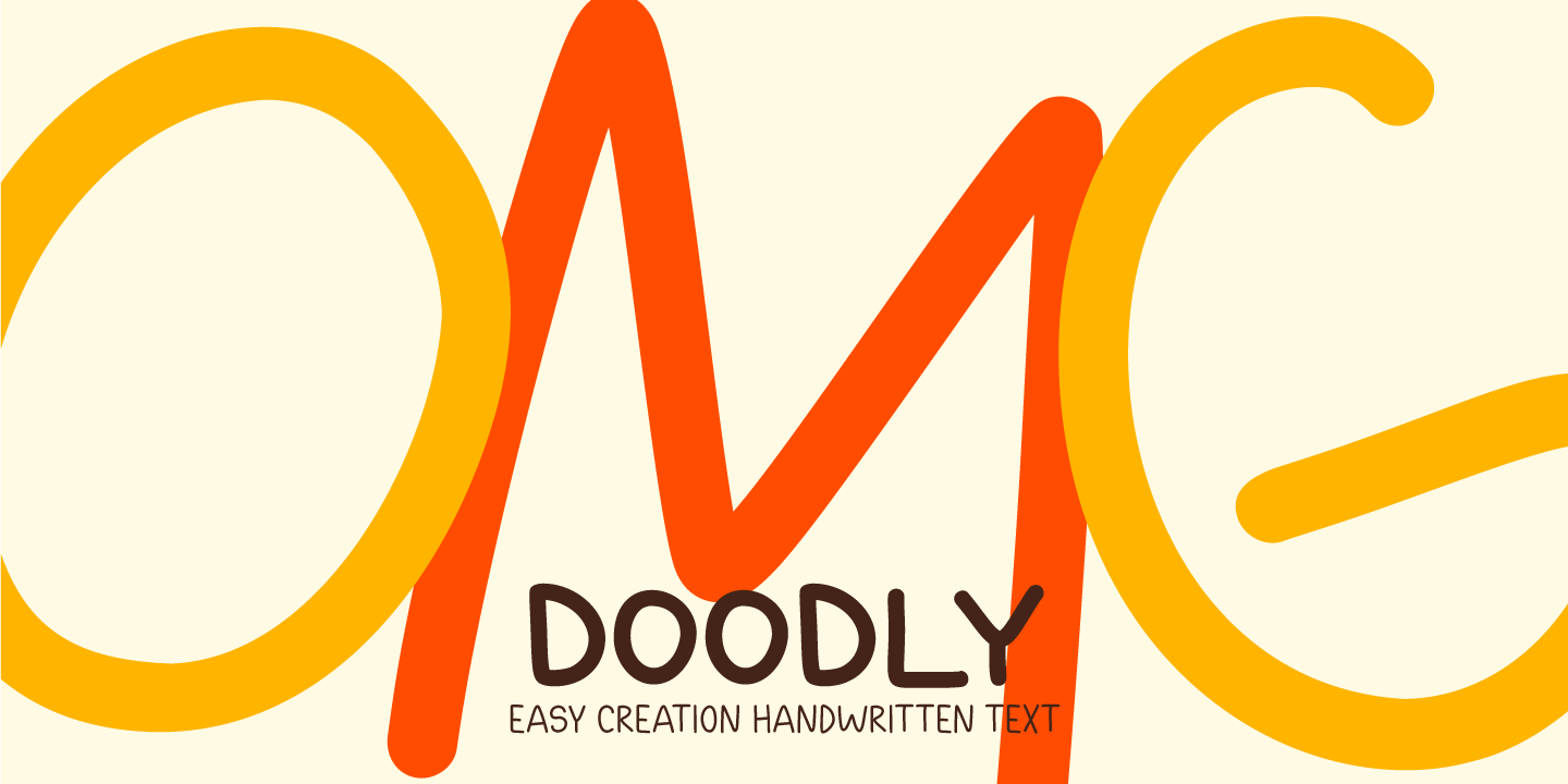 Пример шрифта Doodly Medium Outline